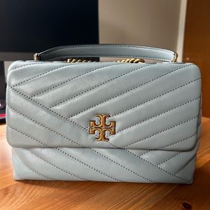 Tory Burch Kira Chevron Small Convertible Shoulder Bag - Rainwater Color